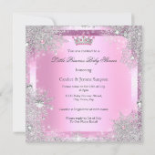 Invitation Princesse Baby shower Pink Winter Wonderland Ethni (Dos)
