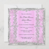 Invitation Princesse Baby shower rose Argent Africain América (Dos)