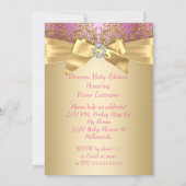 Invitation Princesse Baby shower Rose Gold Ballerina Ethnic (Dos)