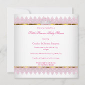 Invitation Princesse Baby shower Rose Gold Ethnic Girl (Dos)