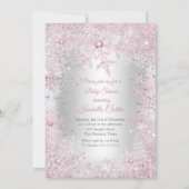 Invitation Princesse Baby shower rose hiver Wonderland (Dos)