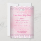 Invitation Princesse Baby shower Rose Lace Tiara Blonde (Dos)