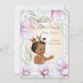 Invitation Princesse Baby shower Rose Lilac Floral Ethnic (Devant)
