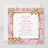Invitation Princesse Baby shower Rose Silk Floral Blonde (Dos)