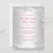 Invitation Princesse Baby shower rose Silver Winter merveille (Dos)