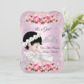 Invitation Princesse Baby shower Roses roses roses roses (Debout devant)