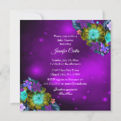 Invitation Princesse Baby shower Turquoise Bleu pourpre Fille (Dos)