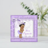 Invitation Princesse Baby shower Violet Arc Lace Gem Ethnique (Debout devant)