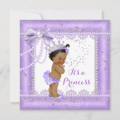 Invitation Princesse Baby shower Violet Arc Lace Gem Ethnique (Devant)