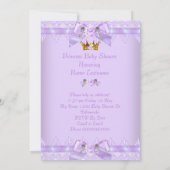 Invitation Princesse Baby shower Violet Rose Lavande Dentelle (Dos)