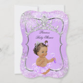 Invitation Princesse Baby shower Wonderland Lilac Brunette (Devant)