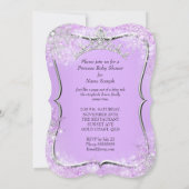 Invitation Princesse Baby shower Wonderland Lilac Brunette (Dos)
