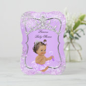 Invitation Princesse Baby shower Wonderland Lilac Brunette (Debout devant)