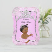 Invitation Princesse Baby shower Wonderland Pink Ethnic (Debout devant)
