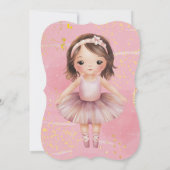 Invitation Princesse Ballerina Blush Pink Gold fête d'anniver (Dos)