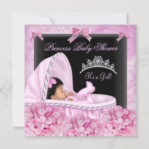 Invitation Princesse bébé afro-américaine Baby Shower Fille