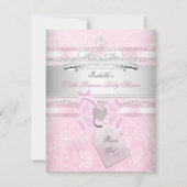 Invitation Princesse Bébé Fille Shower Papillon (Devant)