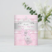 Invitation Princesse Bébé Fille Shower Papillon (Debout devant)