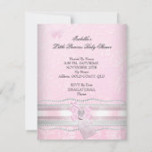 Invitation Princesse Bébé Fille Shower Papillon (Dos)