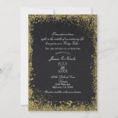 Invitation Princesse Black Damask Élégant Mariage de livre d' (Devant)