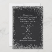 Invitation Princesse Black Damask Élégant Mariage de livre d' (Devant)