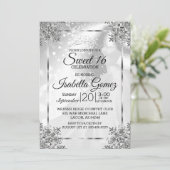 Invitation Princesse blanche Sweet sixteen (Debout devant)