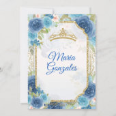 Invitation Princesse Bleue Rose Mexicaine 15 Anos (Dos)