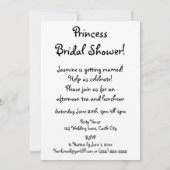 Invitation Princesse blonde mignonne Fête de la mariée de (Dos)