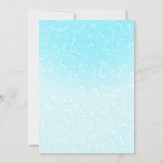 Invitation Princesse Blue Elegant Storybook Mariage (Dos)