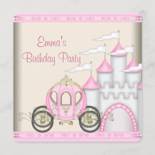 Invitation Princesse Carriage Castle Girls princesse