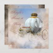 Invitation Princesse Carriage Princesse Sweet 16 Anniversaire (Devant / Derrière)