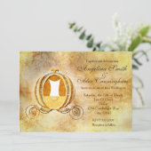 Invitation Princesse Carrosse Cendrillon Vintage (Debout devant)