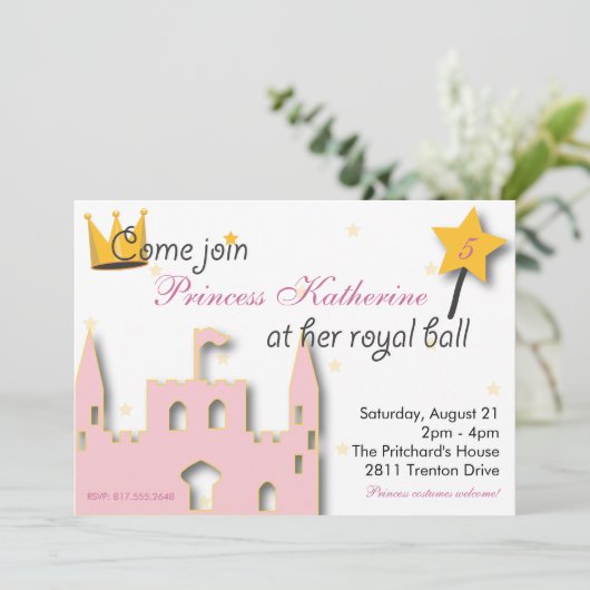 Invitation Princesse Castle (Debout devant)