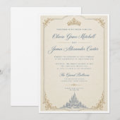 Invitation Princesse Cendrillon intemporelle (Devant / Derrière)