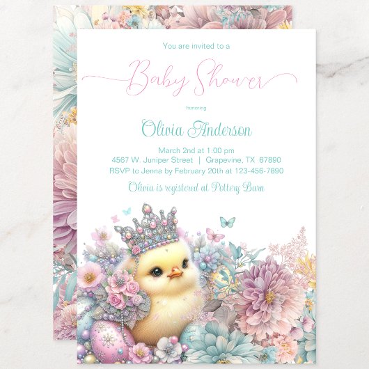 Invitation Princesse Chick Baby shower