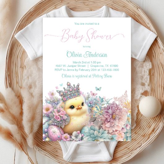Invitation Princesse Chick Baby shower