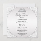 Invitation Princesse Coach et baby shower de blanc de roses (Dos)