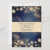 Invitation princesse cool Séquences d'or robe lune étoiles bl (Dos)