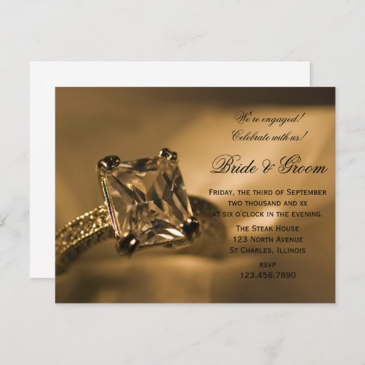 Invitation Princesse Coupe Diamond Ring (Devant / Derrière)