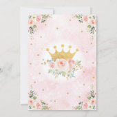 Invitation Princesse Couronne d'or rose Anniversaire Blush Fl (Dos)