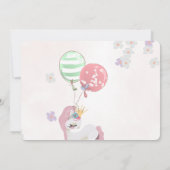 Invitation Princesse couronne rose et or fille photo merci (Dos)