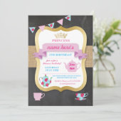 Invitation Princesse Crown Alice Birthday d'invitation de thé (Debout devant)