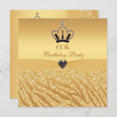 Invitation Princesse Crown et anniversaire d'impression de (Devant / Derrière)