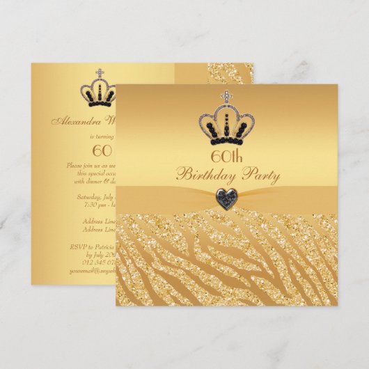 Invitation Princesse Crown et anniversaire d'impression de (Devant / Derrière)