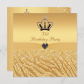 Invitation Princesse Crown et anniversaire d'impression de (Devant / Derrière)