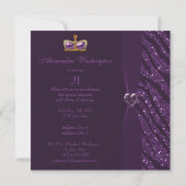 Invitation Princesse Crown Heart et anniversaire de parties (Dos)