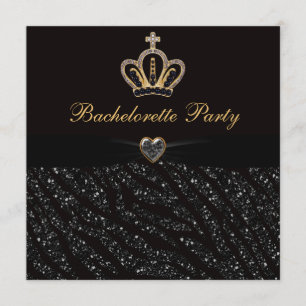 Invitation Princesse Crown Heart et parties scintillantes