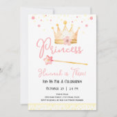 Invitation Princesse Crown Pink 3e Fille Anniversaire (Devant)