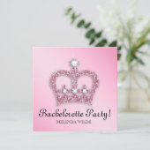 Invitation Princesse Crown Tiara de rose de partie de (Debout devant)