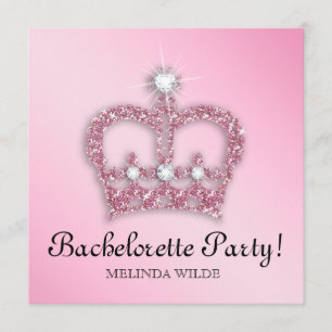 Invitation Princesse Crown Tiara de rose de partie de